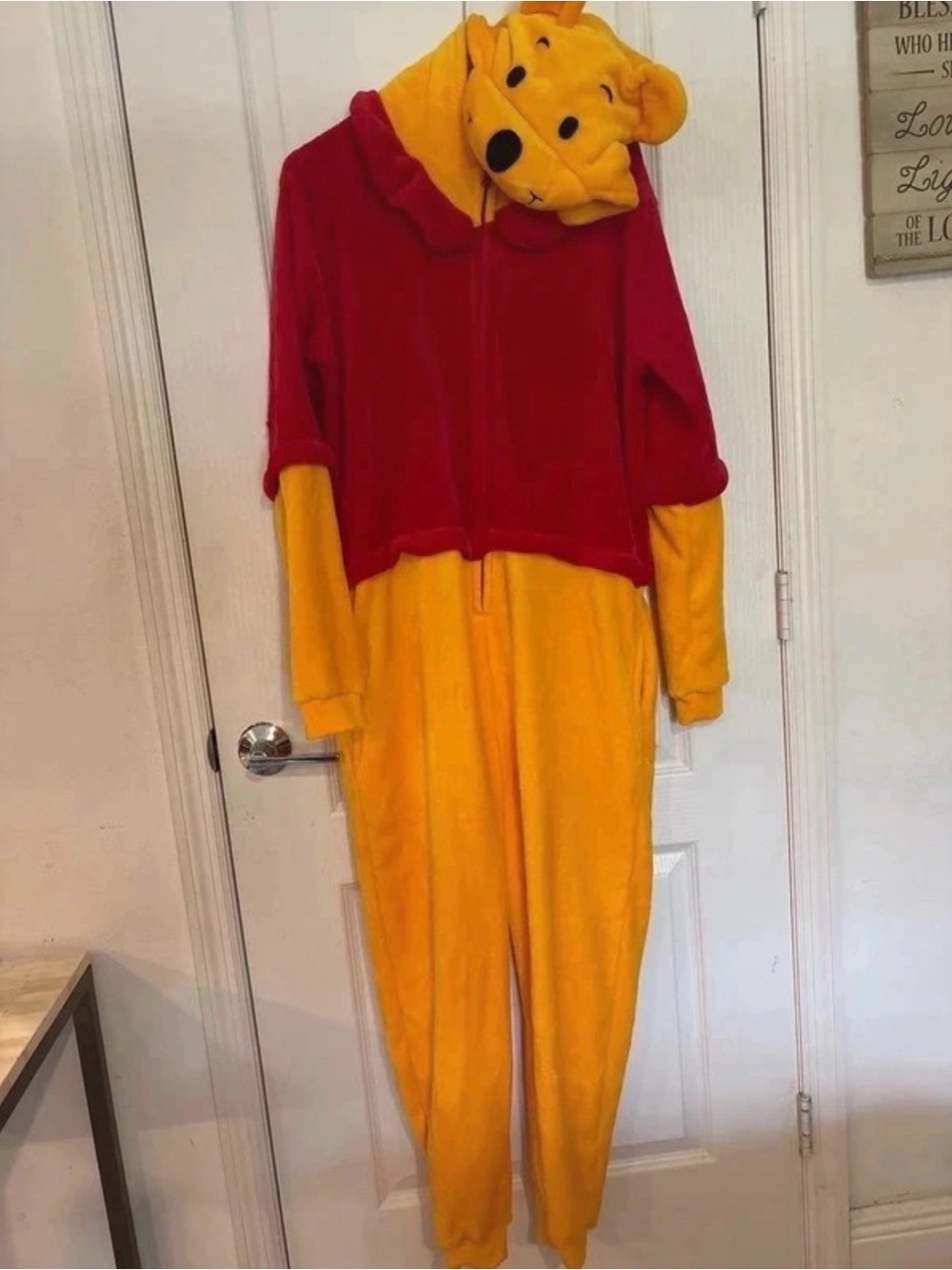 Winnie the Pooh character Plush One-Piece Hoodie Romper